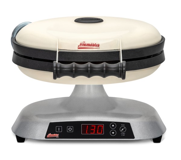 cremefarbenes retro-waffeleisen neumärker galaxia venus frontal