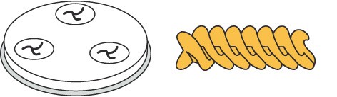 Bild 1 Pasta-Scheibe Ø 50 mm Fusilli für Nudelmachine PF15E