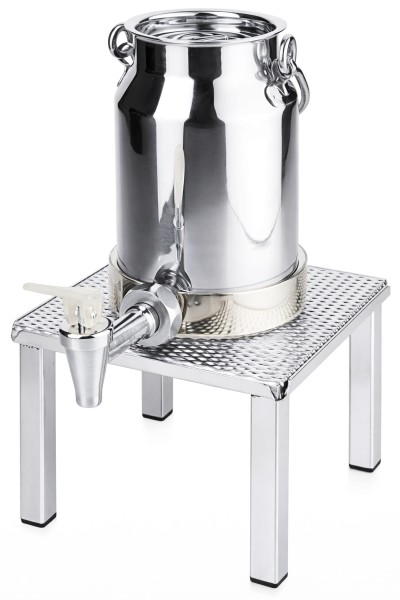 Buffet-Milchspender aus Edelstahl in Form einer klassischen milchkanne