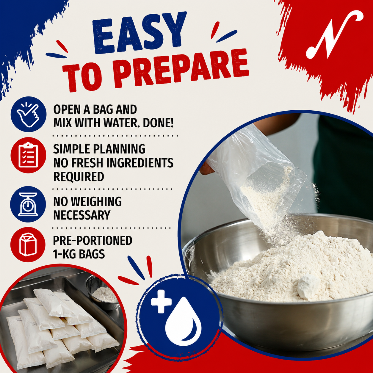 Crepes Baking Mix - easy preparation with water