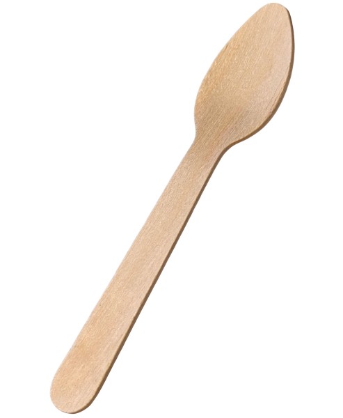 Einweg-Besteck Holz-Dessertlöffel aus Birkenholz