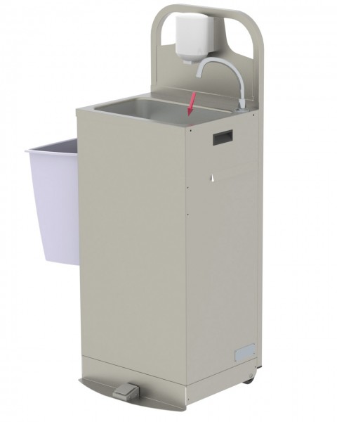 Bild 1 Mobiles Handwaschbecken mit Durchlauferhitzer