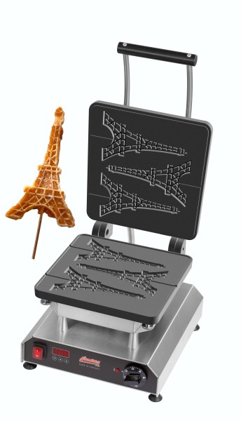 Profi-Waffeleisen für Eiffelturm-Waffeln am Stiel