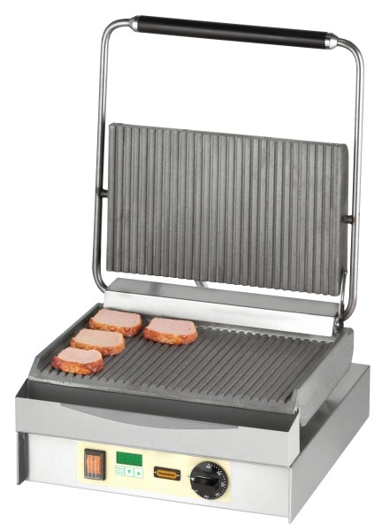 Bild 1 Kontaktgrill Chopper-Grill | oben + unten geriffelt | mit Digitaltimer